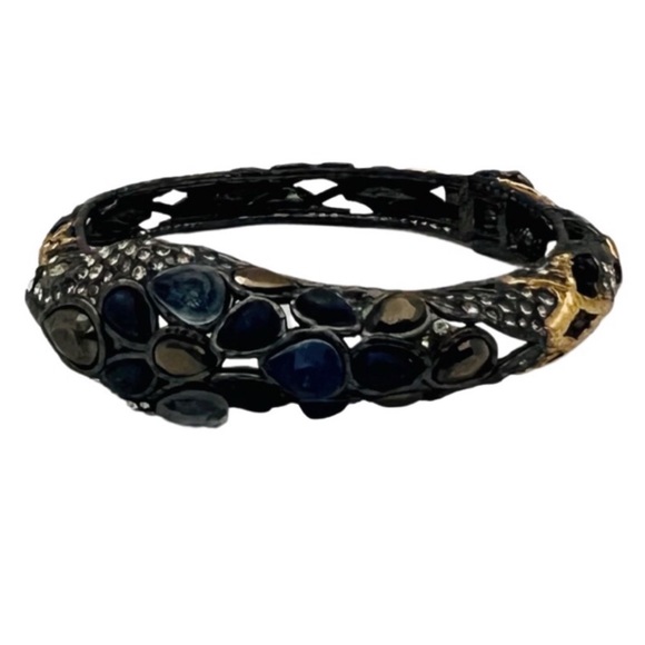 ALEXIS BITTAR • Jardin De Papillon Ruthenium Gold Snake Bracelet - Picture 15 of 16